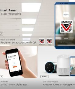 Wi-FI LED Πάνελ Τετράγωνο 60x60cm 40W V-TAC Smart Home 120° 4800lm 2700K-6400K – 8080