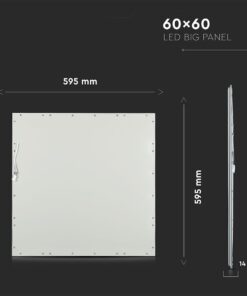 LED Πάνελ Τετράγωνο 45W V-TAC 60x60cm CRI>95 120° 3600lm Φυσικό 4000K – 8087