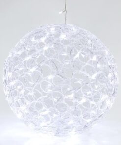 ΑΚΡΥΛΙΚΗ ΜΠΑΛΑ, 100 ΛΕΥΚΑ LED, ΜΕ ΜΕΤΑΣΧΗΜΑΤΙΣΤΗ, 40cm, IP44 EUROLAMP – 600-40089