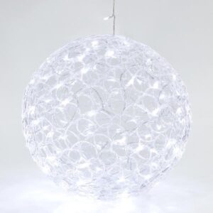 ΑΚΡΥΛΙΚΗ ΜΠΑΛΑ, 100 ΛΕΥΚΑ LED, ΜΕ ΜΕΤΑΣΧΗΜΑΤΙΣΤΗ, 40cm, IP44 EUROLAMP – 600-40089