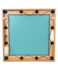 GloboStar® MAKEUP MIRROR-80×80-1 Μοντέρνος Καθρέπτης Μακιγιάζ με Πλαίσιο Φυσικού Ξύλου με Διακόπτη On/Off 12 x E27 AC220-240V – Μ80 x Π7 x Υ80cm – Μπεζ Δρυς