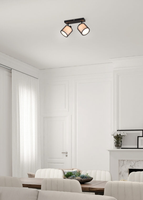 Φωτιστικό Spot Trio Lighting BURTON  2x E14 Μαύρο Ματ Μεταλλικό   – 811400232