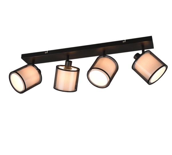 Φωτιστικό Spot Trio Lighting BURTON  4x E14 Μαύρο Ματ Μεταλλικό   – 811400432