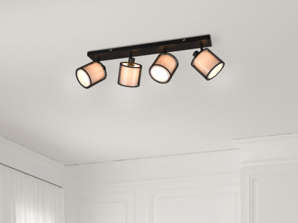 Φωτιστικό Spot Trio Lighting BURTON  4x E14 Μαύρο Ματ Μεταλλικό   – 811400432