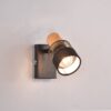 Επιτοίχιο Φωτιστικό NANDINI Trio Lighting 1x E14 Χρώματος Μαύρο Ματ & Ξύλο – 811700132