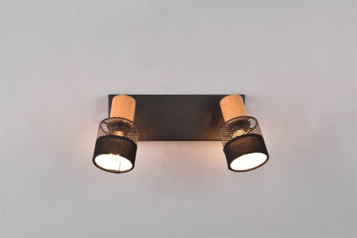 Φωτιστικό Οροφής NANDINI  Trio Lighting 2x E14 Μαύρο Ματ & Ξύλο – 811700232