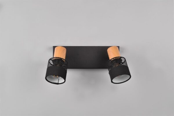 Φωτιστικό Οροφής NANDINI  Trio Lighting 2x E14 Μαύρο Ματ & Ξύλο – 811700232