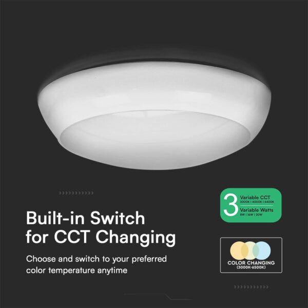 Φωτιστικό Οροφής 8W/16W/20W LED SAMSUNG 3IN1 IP65 V-TAC – 801-24VT