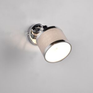Επιτοίχιο Φωτιστικό AROSA Trio Lighting 1x E14 Χρώμιο με Γκρι Αμπαζούρ – 812100106
