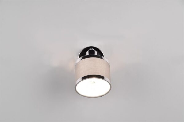 Επιτοίχιο Φωτιστικό AROSA Trio Lighting 1x E14 Χρώμιο με Γκρι Αμπαζούρ – 812100106