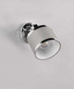 Επιτοίχιο Φωτιστικό AROSA Trio Lighting 1x E14 Χρώμιο με Γκρι Αμπαζούρ – 812100106
