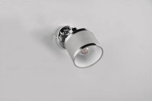 Επιτοίχιο Φωτιστικό AROSA Trio Lighting 1x E14 Χρώμιο με Γκρι Αμπαζούρ – 812100106