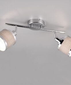 Φωτιστικό Οροφής Trio Lighting 2x E14 Χρώματος Χρώμιο με Γκρι Αμπαζουρ – 812100206