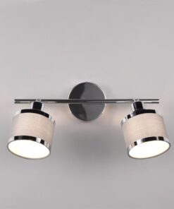 Φωτιστικό Οροφής Trio Lighting 2x E14 Χρώματος Χρώμιο με Γκρι Αμπαζουρ – 812100206