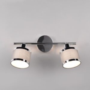 Φωτιστικό Οροφής Trio Lighting 2x E14 Χρώματος Χρώμιο με Γκρι Αμπαζουρ – 812100206