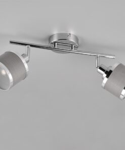 Φωτιστικό Οροφής Trio Lighting 2x E14 Χρώματος Χρώμιο με Γκρι Αμπαζουρ – 812100206