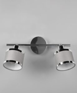 Φωτιστικό Οροφής Trio Lighting 2x E14 Χρώματος Χρώμιο με Γκρι Αμπαζουρ – 812100206