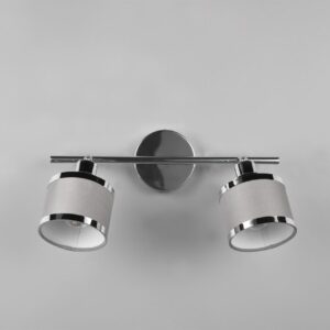 Φωτιστικό Οροφής Trio Lighting 2x E14 Χρώματος Χρώμιο με Γκρι Αμπαζουρ – 812100206