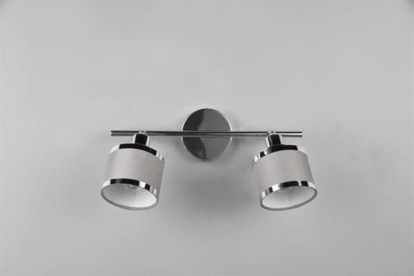 Φωτιστικό Οροφής Trio Lighting 2x E14 Χρώματος Χρώμιο με Γκρι Αμπαζουρ – 812100206
