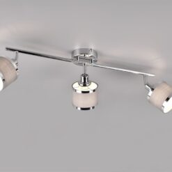 Φωτιστικό Οροφής Trio Lighting 3x E14 Χρώματος Χρώμιο με Γκρι Αμπαζουρ – 812100306