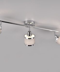 Φωτιστικό Οροφής Trio Lighting 3x E14 Χρώματος Χρώμιο με Γκρι Αμπαζουρ – 812100306