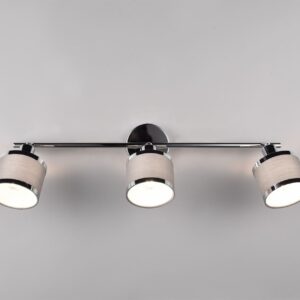 Φωτιστικό Οροφής Trio Lighting 3x E14 Χρώματος Χρώμιο με Γκρι Αμπαζουρ – 812100306
