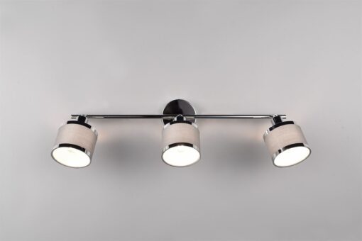 Φωτιστικό Οροφής Trio Lighting 3x E14 Χρώματος Χρώμιο με Γκρι Αμπαζουρ – 812100306
