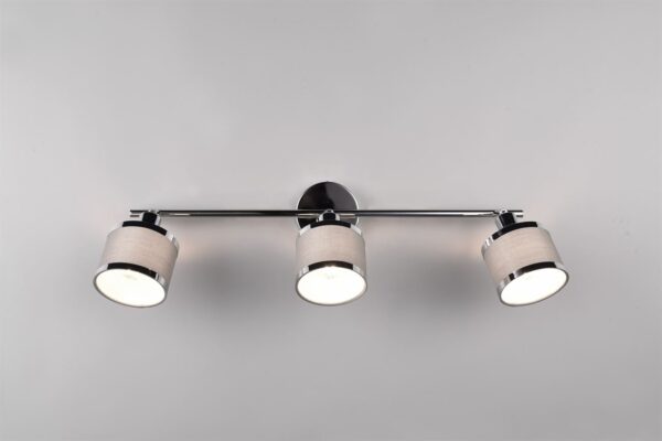 Φωτιστικό Οροφής Trio Lighting 3x E14 Χρώματος Χρώμιο με Γκρι Αμπαζουρ – 812100306