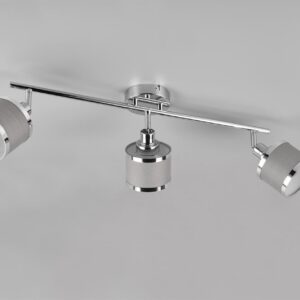 Φωτιστικό Οροφής Trio Lighting 3x E14 Χρώματος Χρώμιο με Γκρι Αμπαζουρ – 812100306