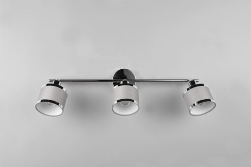 Φωτιστικό Οροφής Trio Lighting 3x E14 Χρώματος Χρώμιο με Γκρι Αμπαζουρ – 812100306