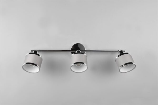 Φωτιστικό Οροφής Trio Lighting 3x E14 Χρώματος Χρώμιο με Γκρι Αμπαζουρ – 812100306