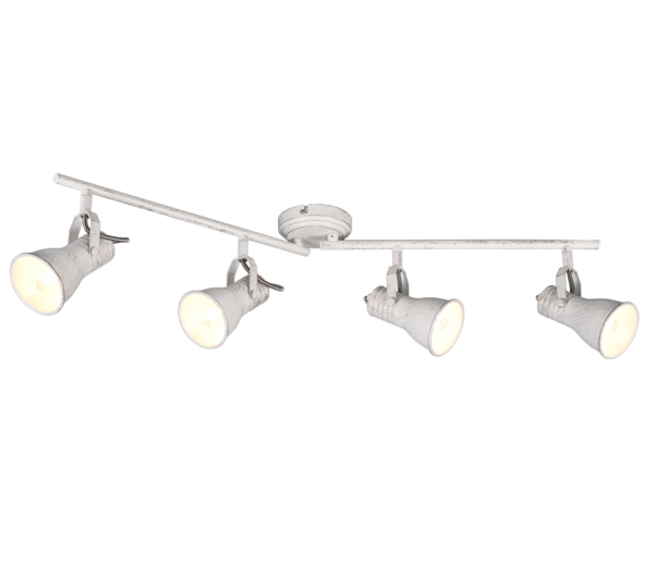 Φωτιστικό Spot Trio Lighting STEAM 4x E14 Λευκό Αντικέ Μεταλλικό, Περιστρεφόμενο - 813400427