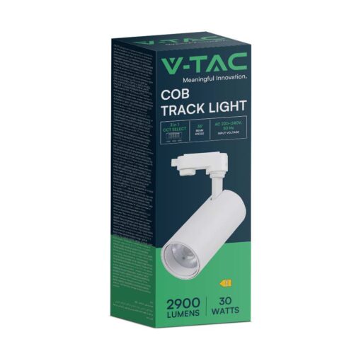 Φωτιστικό ράγας τριφασικό COB LED 30W Λευκού Χρώματος V-TAC – 8142