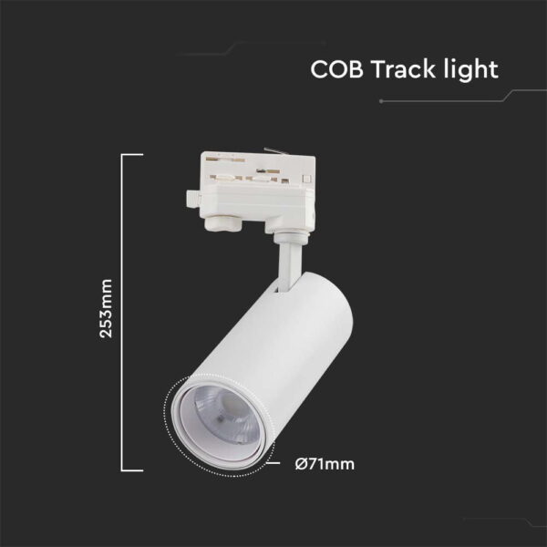 Φωτιστικό ράγας τριφασικό COB LED 30W Λευκού Χρώματος V-TAC – 8142