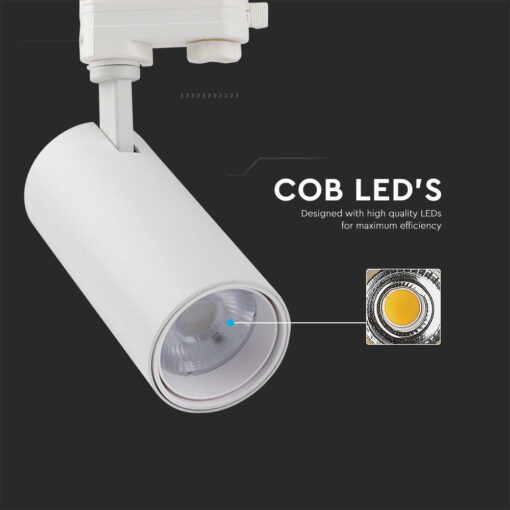 Φωτιστικό ράγας τριφασικό COB LED 30W Λευκού Χρώματος V-TAC – 8142