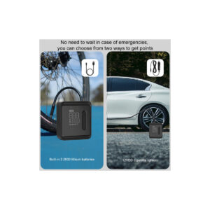 GloboStar® 81490 Φορητή Επαναφορτιζόμενη Ψηφιακή Τρόμπα – Κομπρέσορας Αέρος Αυτοκινήτου & Μοτοσυκλέτας – με Οθόνη LCD & Ενσωματωμένη Επαναφορτιζόμενη Μπαταρία Λιθίου 7800 mAh – Πίεση Αέρος Max 150 PSI – 5 Προγράμματα – Φακό LED – Power Bank με έξοδο USB 2.0 – Φορτιστή Αυτοκινήτου – Μ11.5 x Π5 x Υ13cm – 3 Χρόνια Εγγύηση