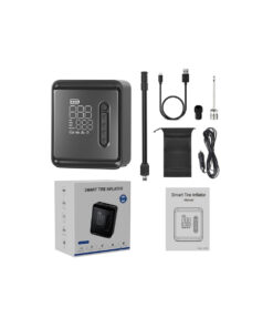 GloboStar® 81490 Φορητή Επαναφορτιζόμενη Ψηφιακή Τρόμπα – Κομπρέσορας Αέρος Αυτοκινήτου & Μοτοσυκλέτας – με Οθόνη LCD & Ενσωματωμένη Επαναφορτιζόμενη Μπαταρία Λιθίου 7800 mAh – Πίεση Αέρος Max 150 PSI – 5 Προγράμματα – Φακό LED – Power Bank με έξοδο USB 2.0 – Φορτιστή Αυτοκινήτου – Μ11.5 x Π5 x Υ13cm – 3 Χρόνια Εγγύηση