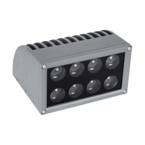 GloboStar® FLOOD-DENA 90486 Επιτοίχιος Προβολέας Wall Washer για Φωτισμό Κτιρίων – Απλίκα & Δαπέδου LED 16W 1520lm 5° DC 24V Αδιάβροχο IP67 Μ15.5 x Π13 x Υ9.1cm Φυσικό Λευκό 4500K – Γκρι Ανθρακί – 3 Years Warranty