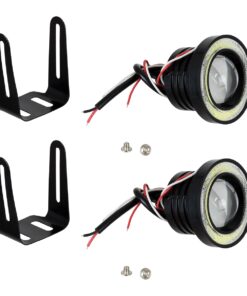 GloboStar® 81634 Σετ Προβολάκια Ομίχλης Angel Eyes LED CREE COB 40W 6400lm 45° DC 12V Αδιάβροχα IP65 Ψυχρό Λευκό 6000K