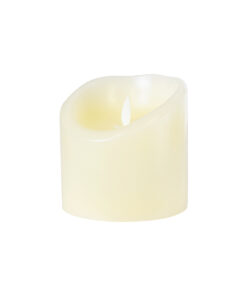 GloboStar® FIREFLAME 79541 Διακοσμητικό Realistic Κερί Παραφίνης με LED Εφέ Κινούμενης Φλόγας – Μπαταρίας & Ασύρματο Χειριστήριο IR Θερμό Λευκό 2700K Dimmable – Φ10 x Υ10cm