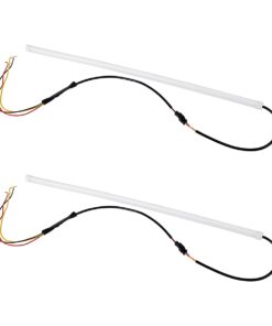 ΣΕΤ DRL – Σετ 2 ΕΛΑΣΤΙΚΑ – FLEXIBLE DRL + FLASH TURN LIGHT LED CREE COB 45cm 12W 1800lm 360° DC 12V Αδιάβροχα IP65 Πορτοκαλί – Ψυχρό Λευκό 6000K GloboStar® 81724