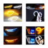 GloboStar® 81726 Σετ 2 ΕΛΑΣΤΙΚΑ – FLEXIBLE DRL + FLASH TURN LIGHT LED CREE COB 85cm 16W 2400lm 360° DC 12V Αδιάβροχα IP65 Πορτοκαλί – Ψυχρό Λευκό 6000K – 2 Χρόνια Εγγύηση