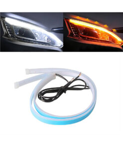 GloboStar® 81730 Σετ 2 ΕΛΑΣΤΙΚΑ – FLEXIBLE DRL + FLASH TURN LIGHT LED CREE COB 60cm 8W 1200lm 360° DC 24-30V Αδιάβροχα IP65 Πορτοκαλί – Ψυχρό Λευκό 6000K – 2 Χρόνια Εγγύηση