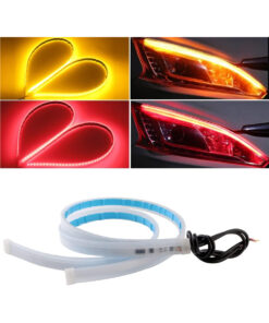 GloboStar® 81731 Σετ 2 ΕΛΑΣΤΙΚΑ – FLEXIBLE STOP + FLASH TURN LIGHT LED CREE COB 60cm 8W 1200lm 360° DC 24-30V Αδιάβροχα IP65 Πορτοκαλί – Κόκκινο – 2 Χρόνια Εγγύηση