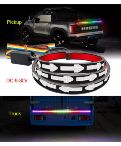 GloboStar® 81732 Car Backlit LED Strip Εύκαμπτη Ταινία 100cm Σήμανσης DRL Αυτοκινήτου 5 Προγραμμάτα Φωτισμού LED SMD 5050 7.6W DC 9-30V Αδιάβροχη IP65 RGB – 2 Χρόνια Εγγύηση