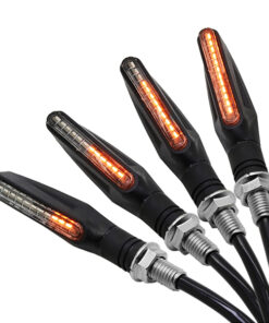 GloboStar® 81754 ΣΕΤ 2 x Φλάς Μοτοσυκλέτας Universal Line LED SMD 5050 5W DC 12V με Τρεχούμενο Εφέ Φωτισμού Πορτοκαλί Αδιάβροχα IP65