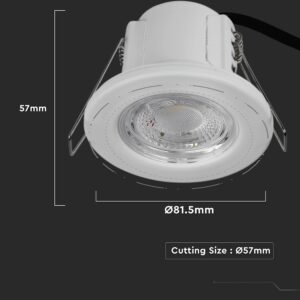 LED Χωνευτό Πυρίμαχο Λευκό Spot 5W Dimmable V-TAC PRO Samsung Chip 70° 500lm IP65 Ψυχρό 6400K – 8181