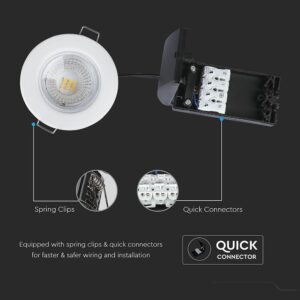 LED Χωνευτό Πυρίμαχο Λευκό Spot 5W Dimmable V-TAC PRO Samsung Chip 70° 500lm IP65 Ψυχρό 6400K – 8181