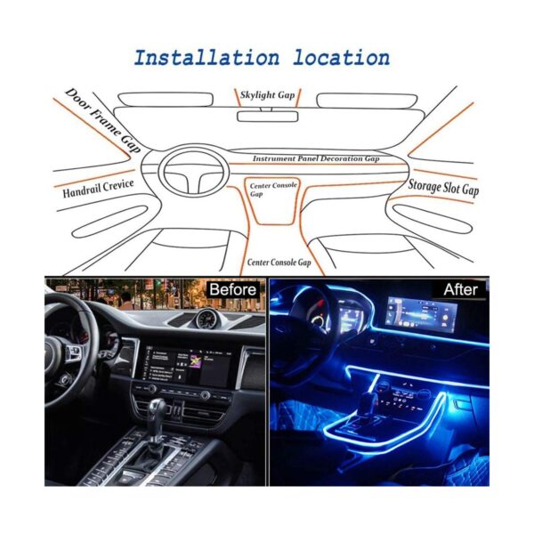 GloboStar® 81843 Car Optic Fiber LED Kit Smart Bluetooth – Φωτισμός Κιτ Οπτικής Ίνας Αυτοκινήτου DC 12V 10W με Smart Bluetooth Controller & Εφαρμογή APP Αδιάβροχο IP65 Πολύχρωμο RGB