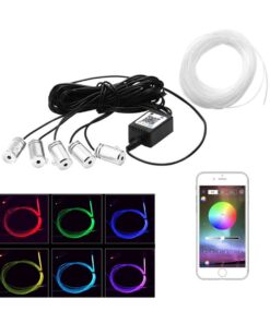 GloboStar® 81843 Car Optic Fiber LED Kit Smart Bluetooth – Φωτισμός Κιτ Οπτικής Ίνας Αυτοκινήτου DC 12V 10W με Smart Bluetooth Controller & Εφαρμογή APP Αδιάβροχο IP65 Πολύχρωμο RGB
